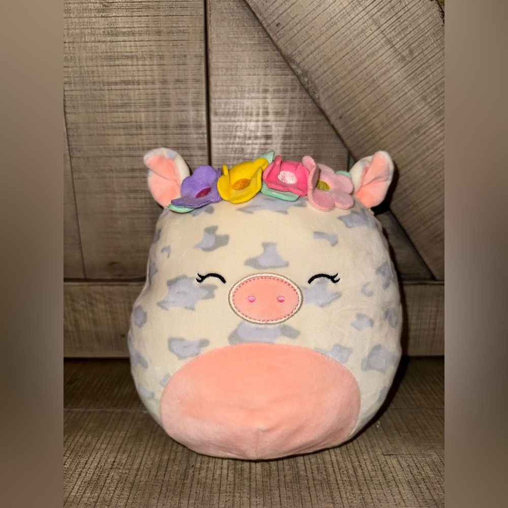 Squishmallow Rosie The Pig With Flower Headband Plush Stuffed Animal Toy 8"